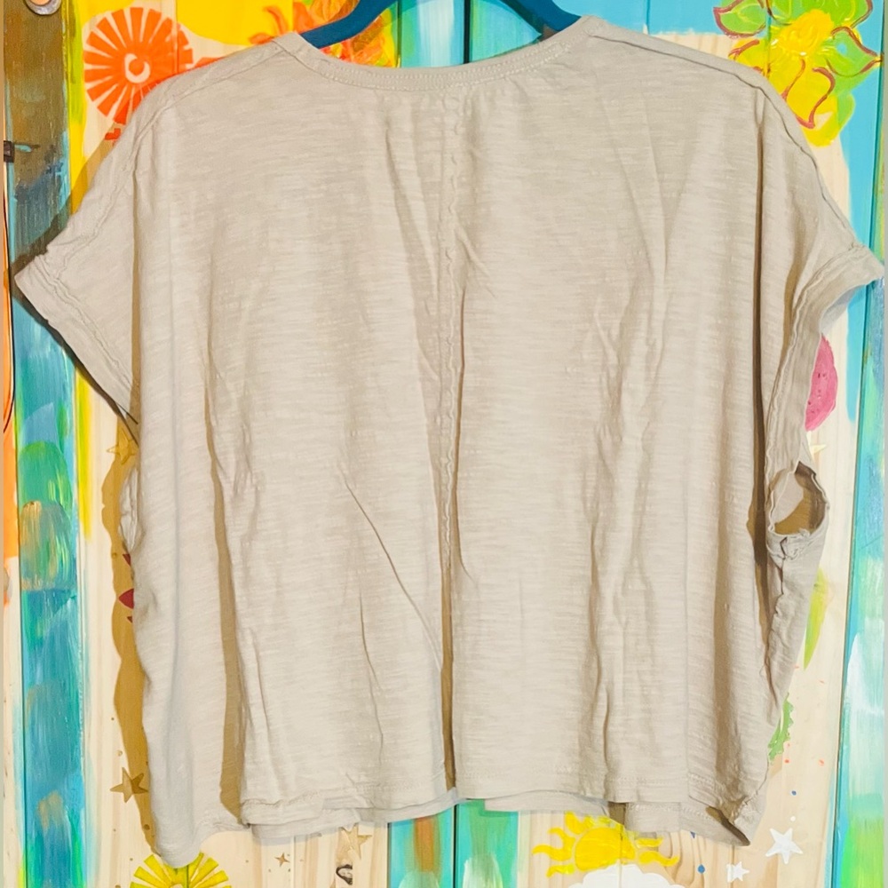 Natural Life Shirt With Live Happy Tennis Design - Cream And Pink View 2